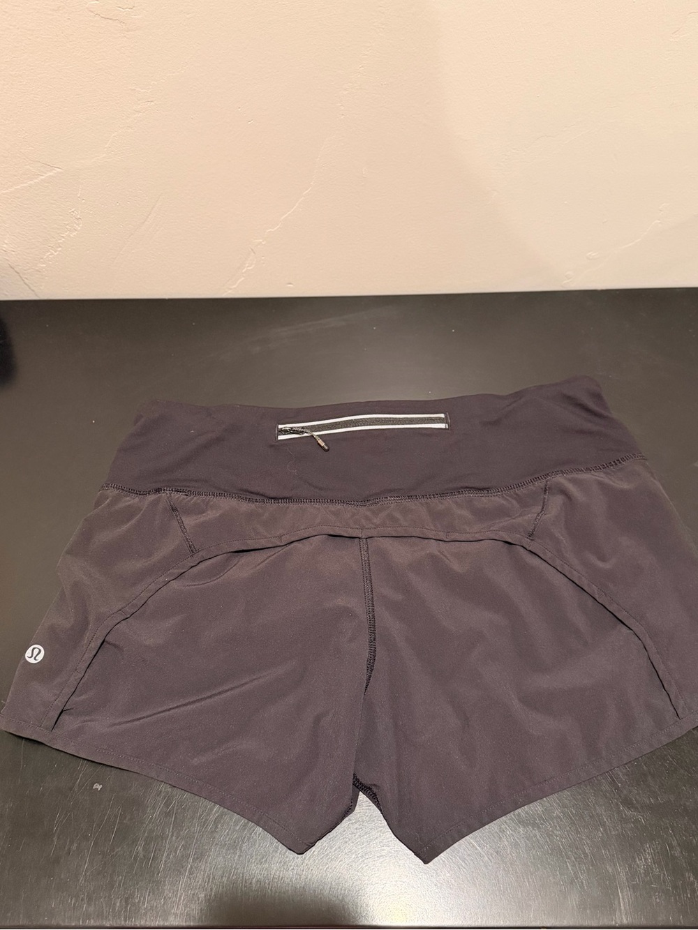 lululemon athletica Black Athletic Running Shorts with Back Zip